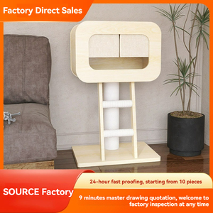 Salvaspazio piccolo albero del gatto per un gatto con Sisal graffio Post-struttura compatta in plastica per arrampicata in legno moderna per animali domestici - Product Image 2