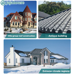 Tuile de toiture en métal revêtue de pierre, anti-bruit, avec surface granulée naturelle pour toit de villa - Product Image 5