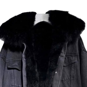 Veste d'hiver à manches longues la plus vendue, manteau en fourrure pour femmes, veste en jean avec fourrure - Product Image 5