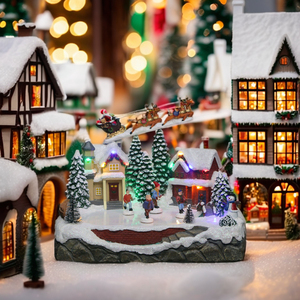 OEM/ODM Aldeas Navideñas Tradicionales Hechas a Mano con Luces LED, Figuras de Patinadores en Movimiento, Música y 8 Canciones Navideñas para Niños - Product Image 3