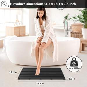 Étanche antidérapant baignoire tapis de bain <span class=keywords><strong>en</strong></span> gros de haute qualité antidérapant salle de bain Spa tapis de <span class=keywords><strong>sol</strong></span> <span class=keywords><strong>bambou</strong></span> salle de bain douche étape outil - Product Image 2