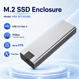 Boîtier SSD M.2 NVMe SATA double protocole 10 Gbit/s USB-C, boîtier externe en aluminium sans outil pour 2230/42/60/80 Windows <span class=keywords><strong>Mac</strong></span> - Product Image 2