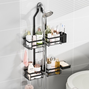 Organizzatore per Doccia in Metallo Nero con Portasapone, Supporto Appendibile per Doccia - Product Image 2