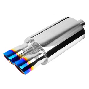 Tubo de Escape Recto de Acero Inoxidable de Alta Calidad para Auto, Entrada de 60 mm, con Doble Punta Azul Quemado, Accesorios para Auto C1448-BB2- - Product Image 5