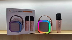 Promotional Gift <strong>Cheap</strong> Mini Portable <strong>Karaoke</strong> Speaker With 2 Wireless Mics - Product Image 3