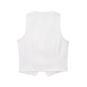 TRAFSHE Women 2 Piece Set V-Neck Sleeveless Button Vest <strong>Top</strong> + Elegant Splicing High Waist Zipper Shorts Women Suits