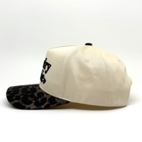 Casquette de baseball en coton bicolore motif léopard camouflage arboricole, broderie en relief ton sur ton personnalisée, casquette structurée à fermeture snapback