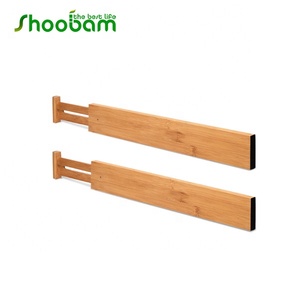 Organiseurs de tiroirs extensibles en <span class=keywords><strong>bambou</strong></span> réglables avec ressort, séparateurs de 17 à 22 pouces avec inserts, séparateur d'ustensiles de cuisine et de couverts - Product Image 3