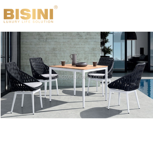 Stile nordico Corda Nera Da Tavolo In Rattan di Vimini e Lato di Alluminio del Metallo e Divani Singoli Outdoor mobili Da Giardino Per Il Tempo Libero Divano set - Product Image 2