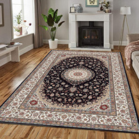 Tapis et moquettes modernes en polyester imprimé antidérapant géométrique Alfombras pour chambre, cuisine, salon, décoration de couleur noire