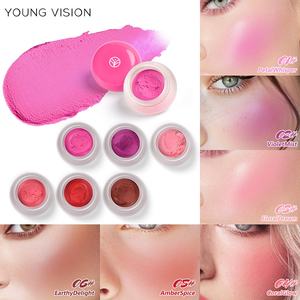 YOUNG VISION 6-Color mate terciopelo rojo delicado Natural Mineral crema cara maquillaje desnudo Mousse Blush Mud para labios y mejillas - Product Image 5