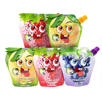 Pochette à bec de jus liquide imprimée personnalisée de qualité alimentaire Doypack sac pochette à jus avec bec d'angle