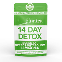 Teh Herbal Organik Detox Rendah Lemak untuk Menurunkan Berat Badan & Membakar Lemak dalam Kemasan Kantong Teh, 14 Hari
