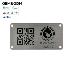 Placa de Identificación Metálica Grabada con Láser Personalizada con Código QR, Muestra Gratuita, MOQ Bajo para Rastreo de Activos, Placa de Identificación Metálica Personalizada con QR - Product Image 1