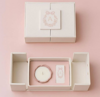 Boîte cadeau blanche de luxe à double porte, boîtes d'emballage magnétiques personnalisées de style arabe pour anniversaire, remise de diplôme, fête, ensemble de bougies