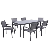Table à manger pliable et extensible en aluminium moderne et professionnelle pour une utilisation en extérieur dans la cour, l'hôtel, le parc