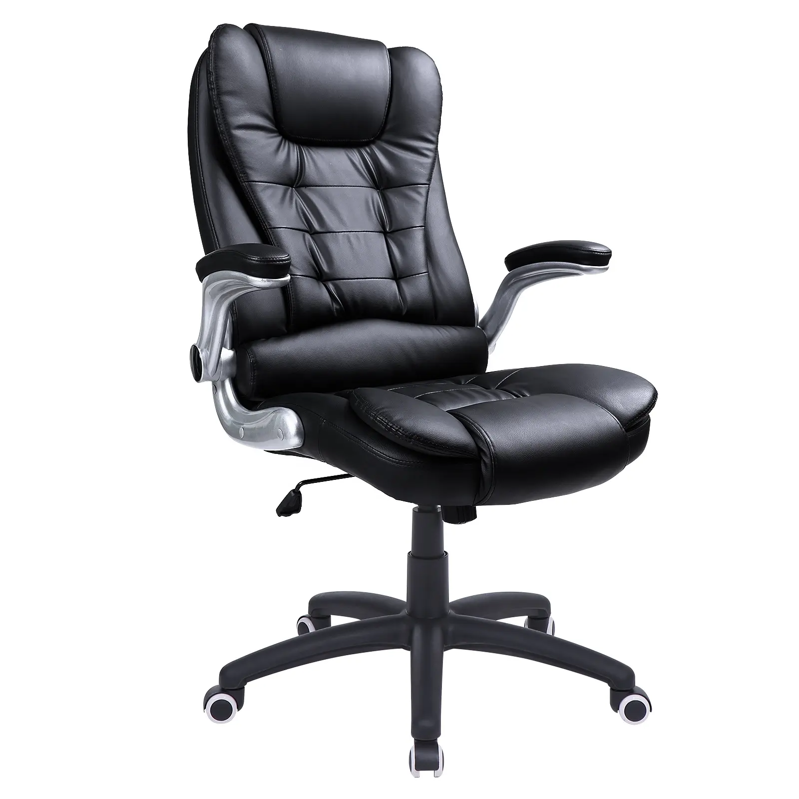 Silla ejecutiva ergonómica ajustable de cuero PU, sillón de oficina de alta calidad, de lujo, color negro, venta al por mayor