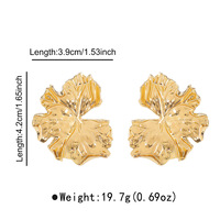 Nouvelle arrivée en gros coréen pas cher métal 3D grosse feuille boucles d'oreilles fleur grandes boucles d'oreilles or Floral boucles d'oreilles pour les femmes
