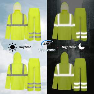 Hot Selling High Visibility Regen mäntel Motorrad Fahrrad fahrer Wasserdichter tragbarer Polyester Regen anzug - Product Image 4