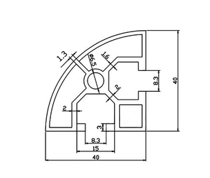 Profilé en alliage d'aluminium série 6000 standard national industriel 4040R, découpe carrée et en arc 40 - Product Image 6