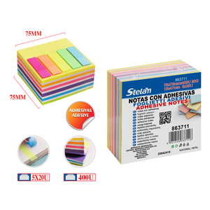 4 fogli di carta adesiva fluorescente dimensione A4 pezzi 32x24CM colorati per la creazione di progetti per ufficio - Product Image 1