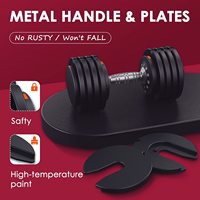 Ensemble d'haltères réglables automatiques pour la salle de sport OEM, 40 kg, 90 lb, musculation, entraînement, acier, silicone, violet, noir, usage domestique
