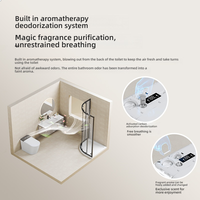 Toilet Pintar Tanpa Sentuh Model Ramping, Terpasang di Lantai, Sistem Bilas Ganda, Kontrol Jarak Jauh, Tutup Otomatis, Air Hangat, Filtrasi Air, Kontrol via Aplikasi