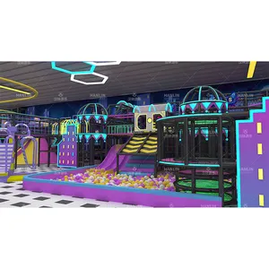 สนามเด็กเล่นในร่มแบบซูเปอร์ยาร์ดสำหรับเด็กโครงสร้างการเล่นในอาคารหลากสีสำหรับเด็กโต