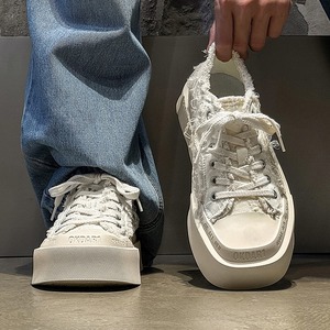 Zapatos de lona originales con punta cuadrada para hombre y mujer, estilo pareja, zapatos blancos de suela gruesa, zapatos de plataforma informales y versátiles - Product Image 2