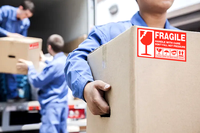 Emballage autocollant d'avertissement fragile verre produit emballage transport étiquette d'avertissement étanche rouleau d'autocollant personnalisé