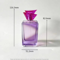 Vente en gros de flacons de parfum carrés de 100 ml avec bouchon doré, flacon en verre transparent avec pulvérisateur, marque Guangdong ZB, logo imprimé en sérigraphie
