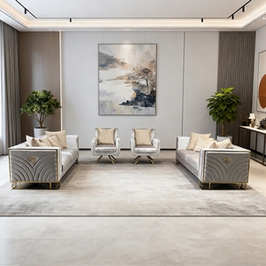 PZCN HOME Ensemble de canapés carrés rembourrés en <span class=keywords><strong>velours</strong></span> moderne et résistant à l'usure pour appartements et hôtels - Product Image 2