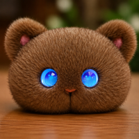 Peluche de chat brun parlant avec intelligence artificielle, robot compagnon émotionnel pour enfants
