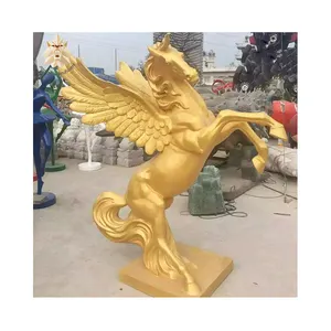 Garten Dekor benutzer definierte lebensgroße Fiberglas Pferd mit Flügeln Statue große Harz Pegasus Statue