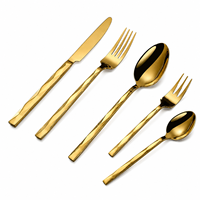 Ensemble de couverts en acier inoxydable 18/10 poli miroir avec poignée diamantée, 5 pièces, couteau, fourchette, cuillère, pour mariage