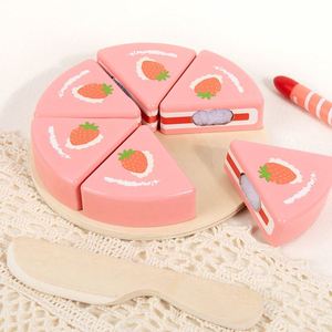 Juego de Juguetes de Madera para Cortar Pastel de Cumpleaños, Simples y Lindos, para Niños y Niñas, Juego de Comida de Juguete para Niños Pequeños - Product Image 5