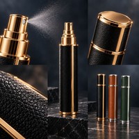 Atomiseur de parfum et de tonique 10 ml en cuir PU, flacon de voyage portable rechargeable pour cosmétiques