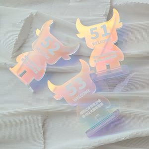 Forma personalizada, adornos decorativos de escritorio de acrílico colorido, placa de matrícula de escritorio, logotipo de código QR - Product Image 2