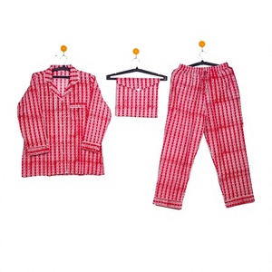 Ensemble de pyjama pour femmes en coton imprimé numérique floral, élégant, à manches longues, respirant, séchage rapide, robe de nuit, élastique - Product Image 1
