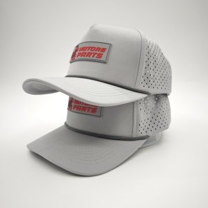 Standard 5 Panel Solid Waterproof Golf Cap Custom Silicone Logo Low MOQ OEM Laser Perforated 3D Rubber Patch Professional Outfit - Product Image 2