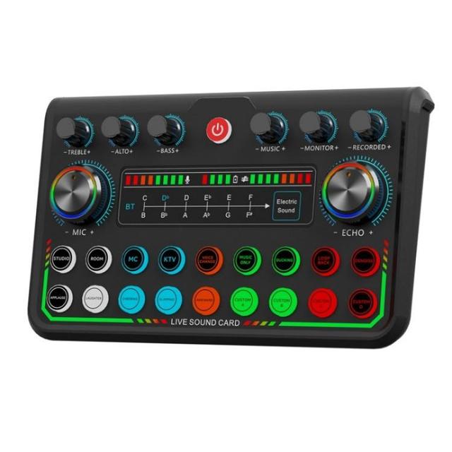 P99 Live Sound Card, Live Broadcast Sound Card with DJ Mixing, Voice Changer and Audio Mixing for PC/Karaoke Video Singing