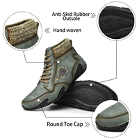 Baskets montantes décontractées pour hommes en cuir microfibre tendance avec col tricoté et lacets – Bottines décontractées pour hommes – Vente en gros