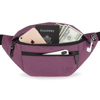 Tas Selempang Jogging Outdoor Besar Anti Air dengan Resleting, Tas Pinggang Olahraga Festival, Tas Pinggang Kasual Hands-free, Dompet Ponsel