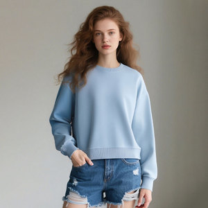 Sudadera Ecológica Personalizada de Algodón Tejido de 350g para Mujer, Corte Ajustado, Diseño Estampado Lavado - Product Image 5