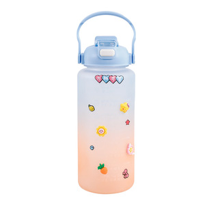 Trending Outdoor Sports Water Bottle Large Capacity Plastic <b>Cup</b> For Students Summer Use Frosted <b>Double</b> <b>Wall</b> Design - Product Image 3