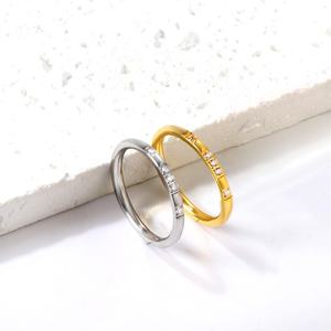 Bague en acier inoxydable ZIRCON plaqué or 18 carats avec diamants, bijoux de mode hip-hop pour hommes - Product Image 5