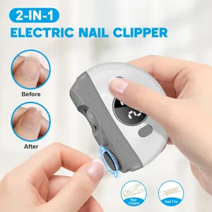Coupe-ongles électrique 2 en 1, 3 vitesses réglables pour les personnes âgées, les adultes et les bébés, polisseur automatique d'ongles, appareil de soin des ongles - Product Image 4