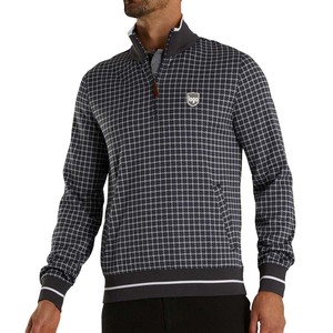 Pull à glissière quart imprimé à carreaux léger de haute qualité pour hommes Logo personnalisé support pour printemps Sport Golf sweat-shirt athlétique - Product Image 1