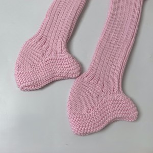 Graziosi stivaletti a maglia con cavo appena nato petalo rosa con volant calzini alti morbidi in cotone 100% scaldagambe pantofole lunghe per la primavera autunnale - Product Image 5