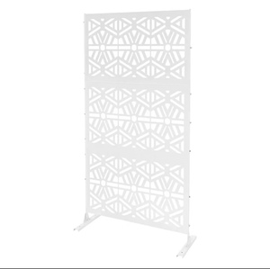 Metal Privacy <strong>Screen</strong>, <strong>Free</strong> <strong>Standing</strong> Privacy <strong>Screen</strong> with Stable Heavy Base Spliced Decoration Fence <strong>for</strong> Patio, Balcony - Product Image 5